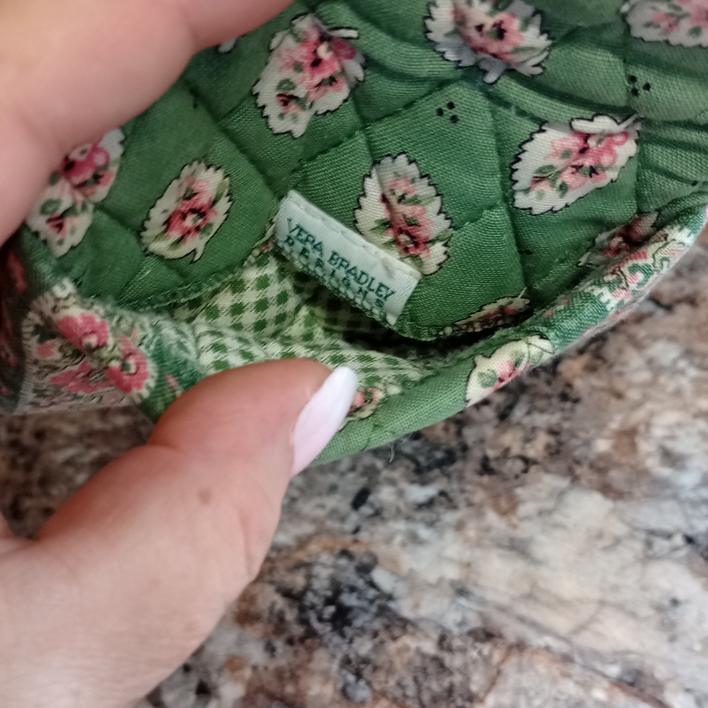Vera Bradley Green and Pink Floral Mini Bag With Coin Purse And Mini Wallet - Picture 6 of 7